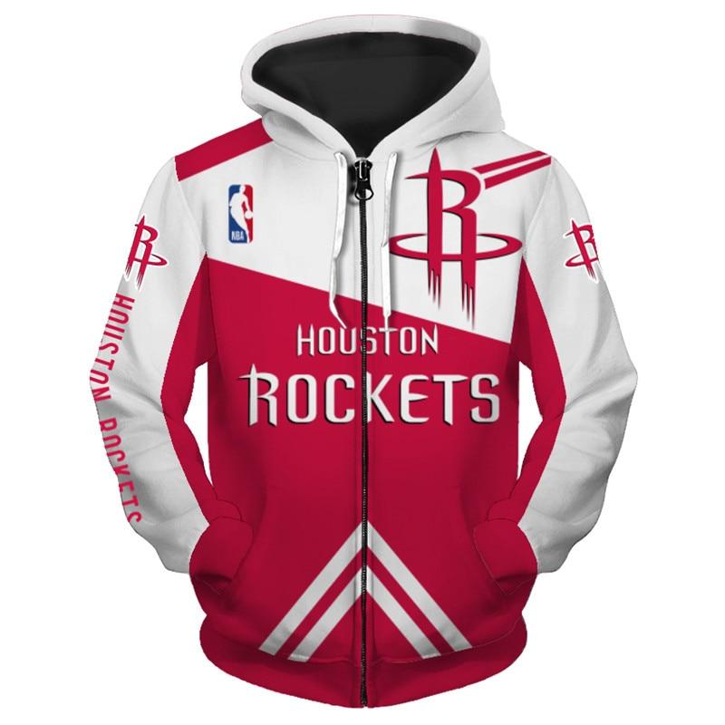 Cheapest 3d Printed Houston Rockets Nba Hoodie - Zip Up Sweatshirt